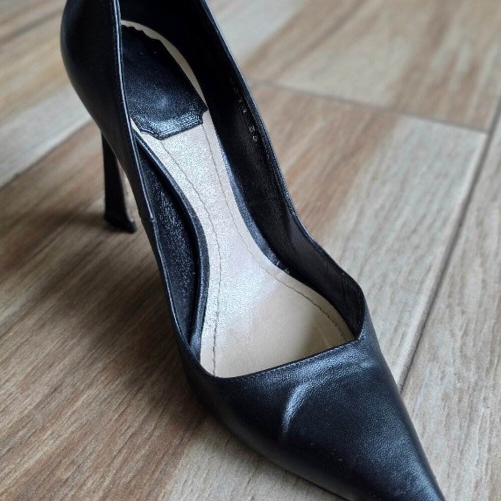 Christian Dior Defile Black Leather Pointy Pump High Heels Shoes Eur. 35